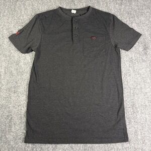 Snap-on Tools Logo Charcoal Gray Short Sleeve Pocketed Henley T-Shirt M